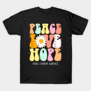 Hughes Syndrome Awareness Peace Love Groovy T-Shirt